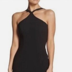 DRESS THE POPULATION brandy halter Mermaid Dress, Black/Medium
